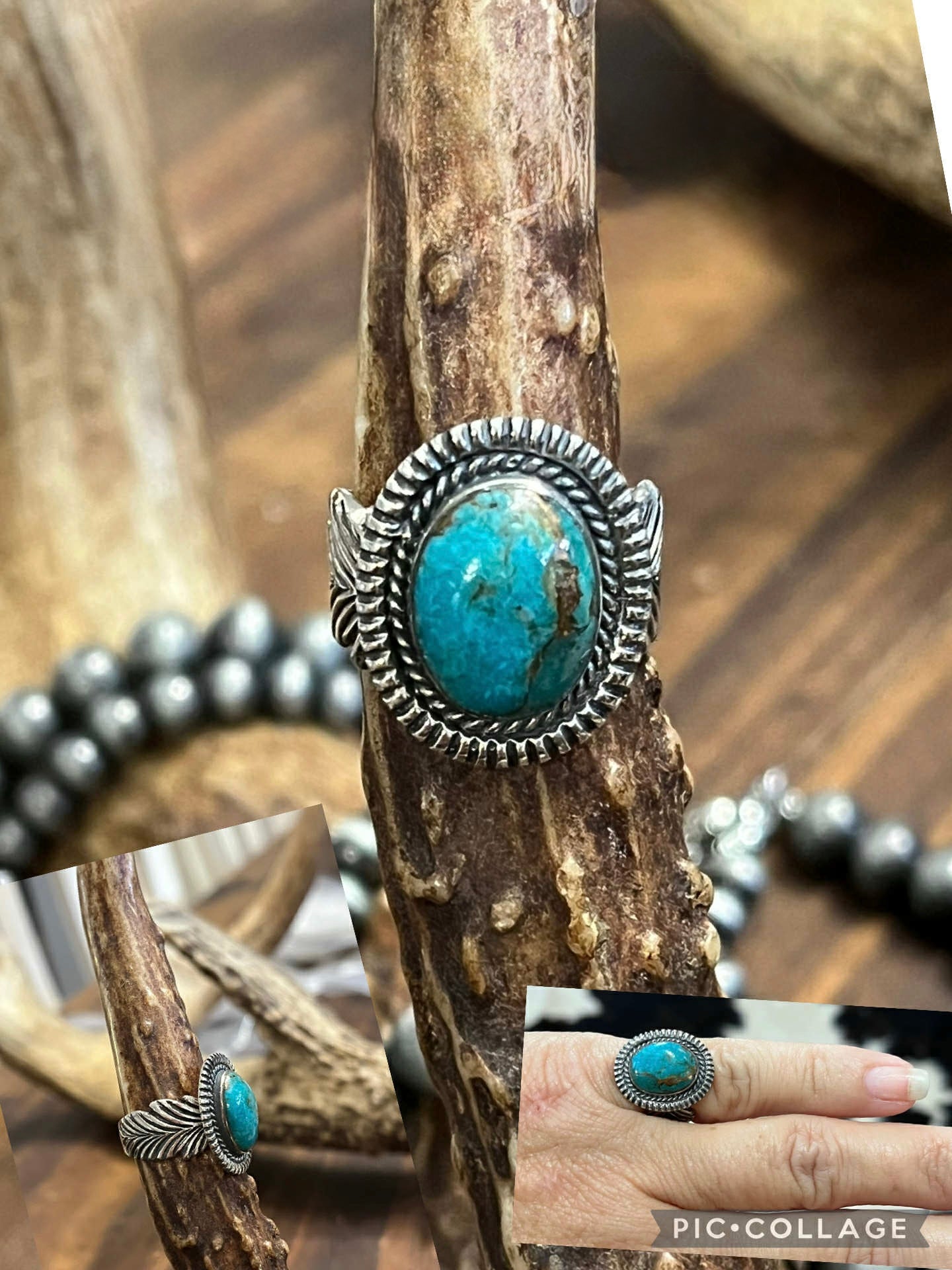 Turquoise Feather Ring