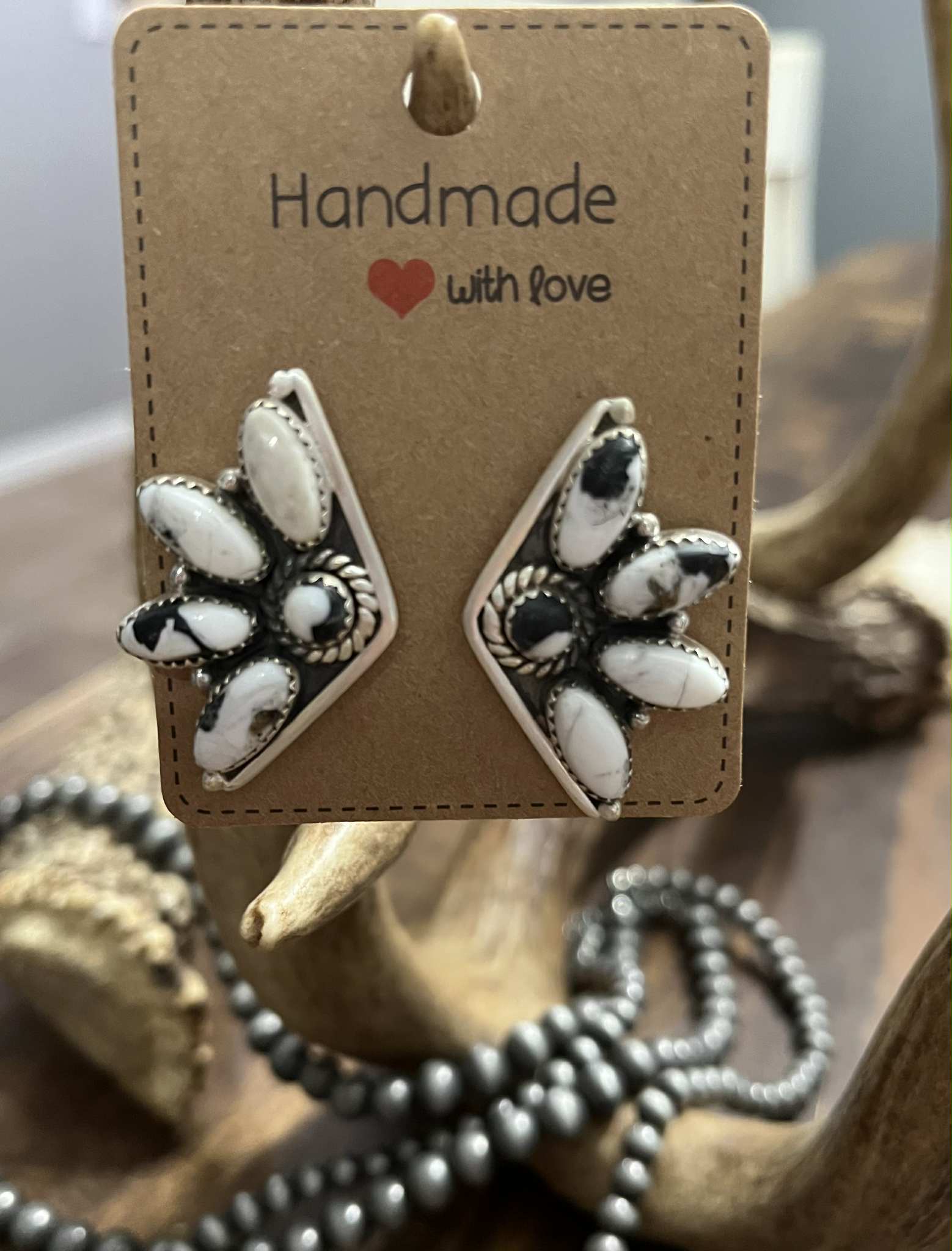 White Buffalo Earrings