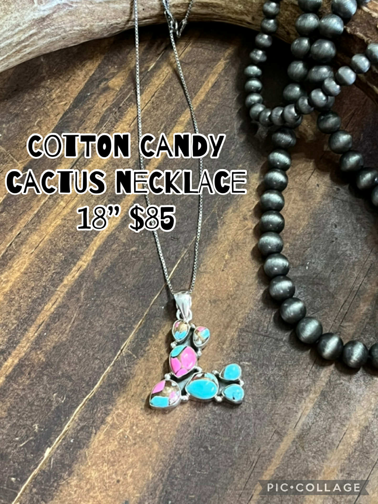 Cotton Candy Cactus Necklace