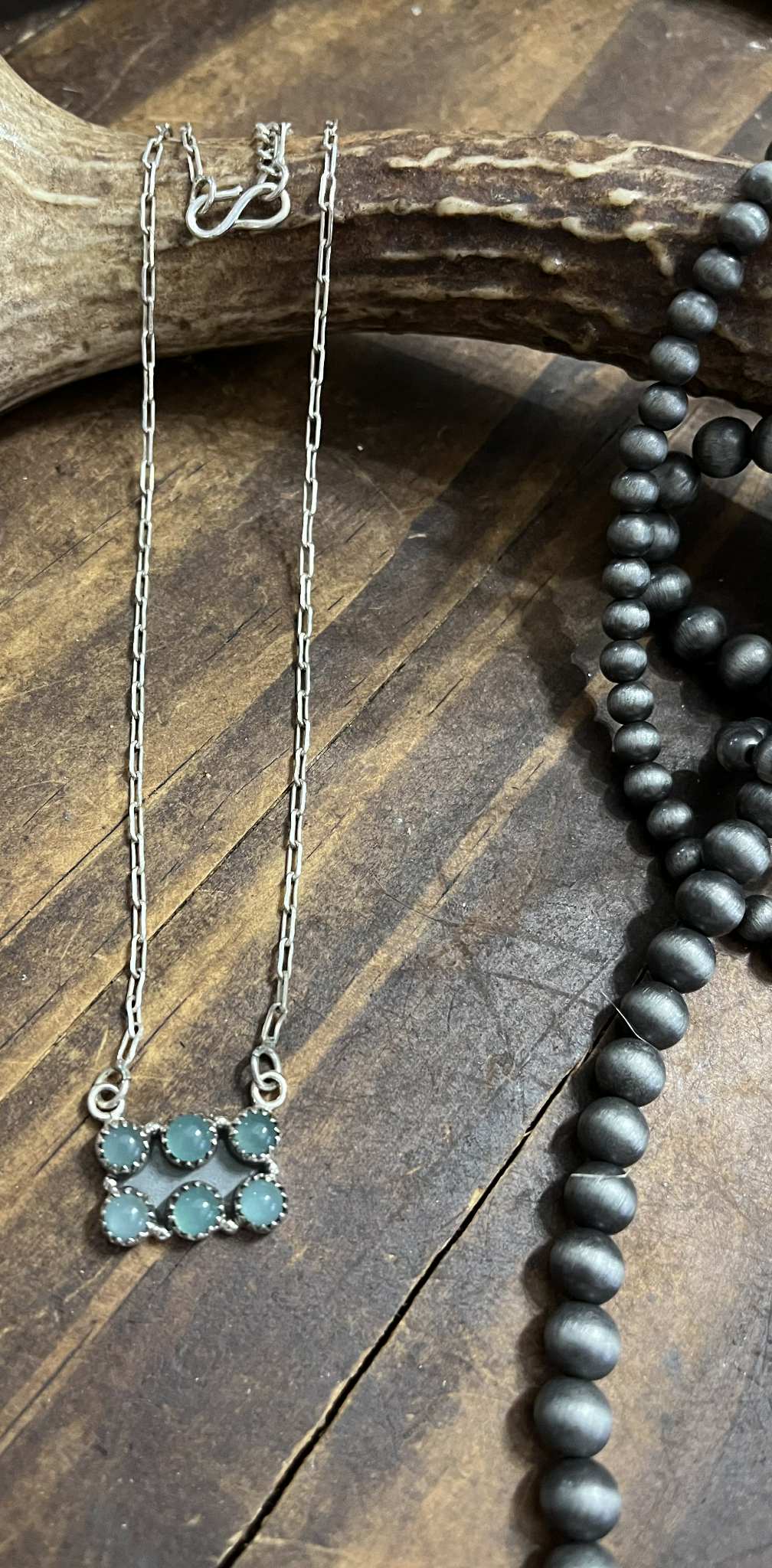 Blue Opal Bar Necklace
