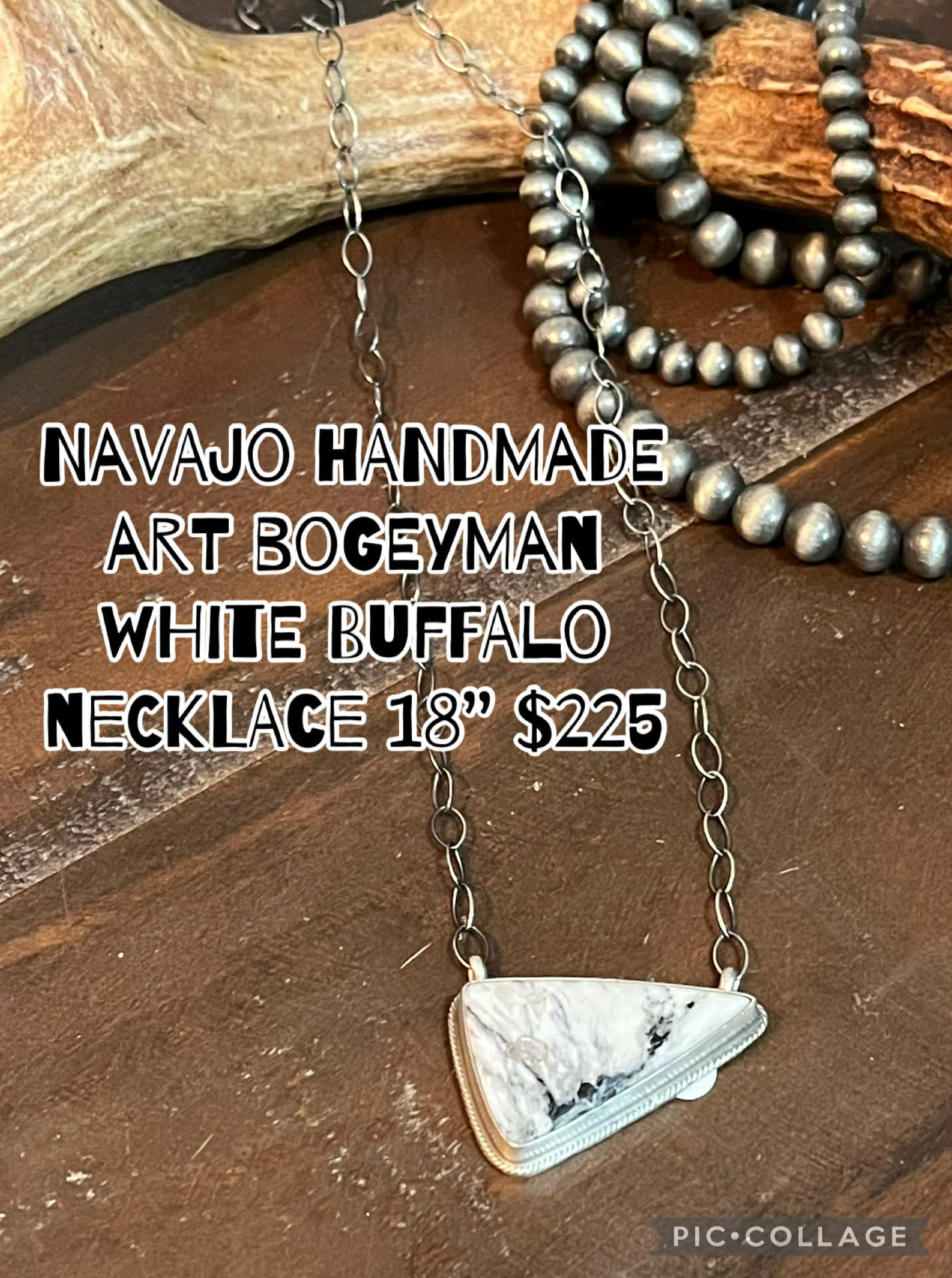 Navajo White Buffalo Necklace