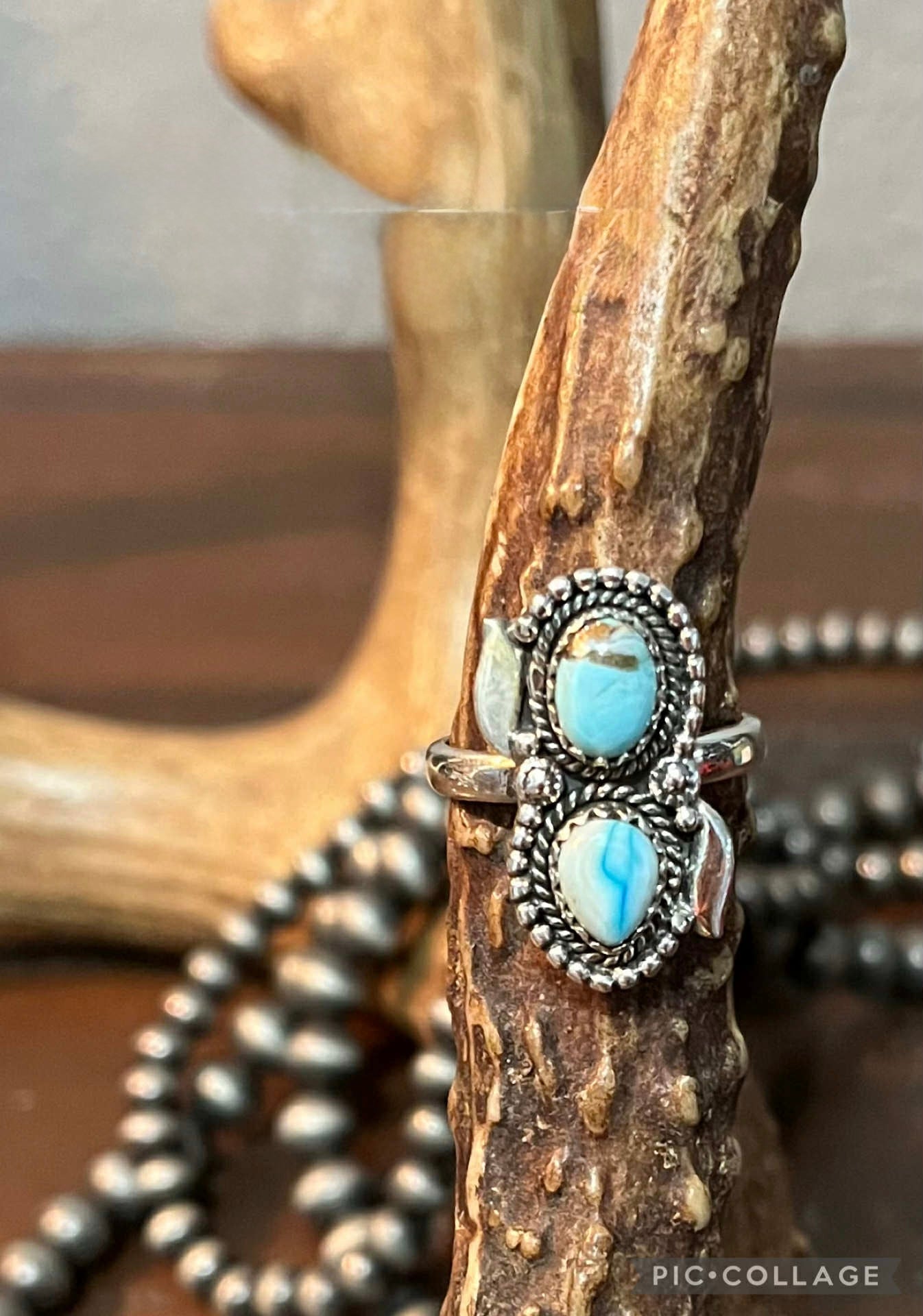 Ice Blue Dahlia Ring