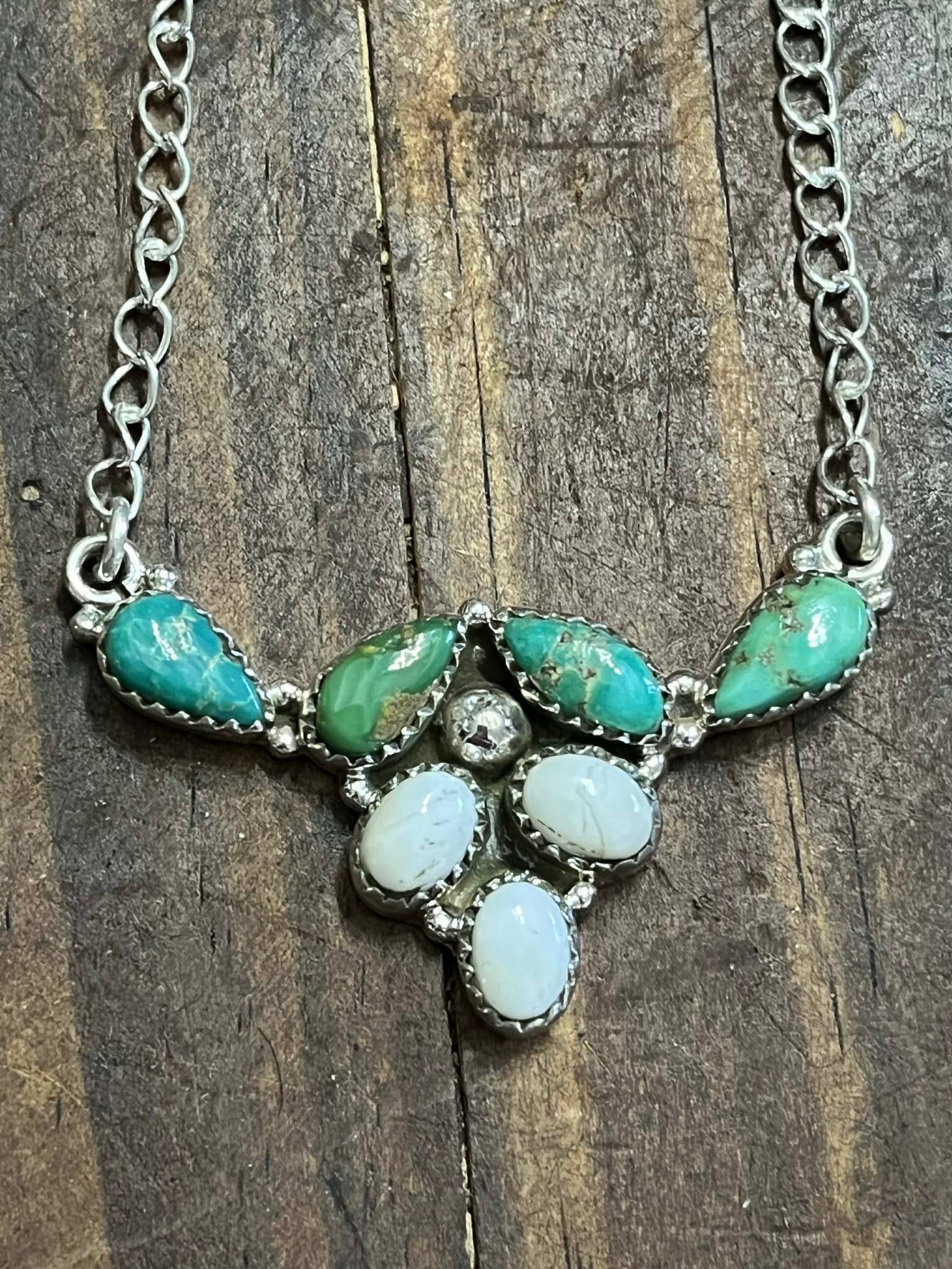Emerald valley/ White Buffalo Necklace