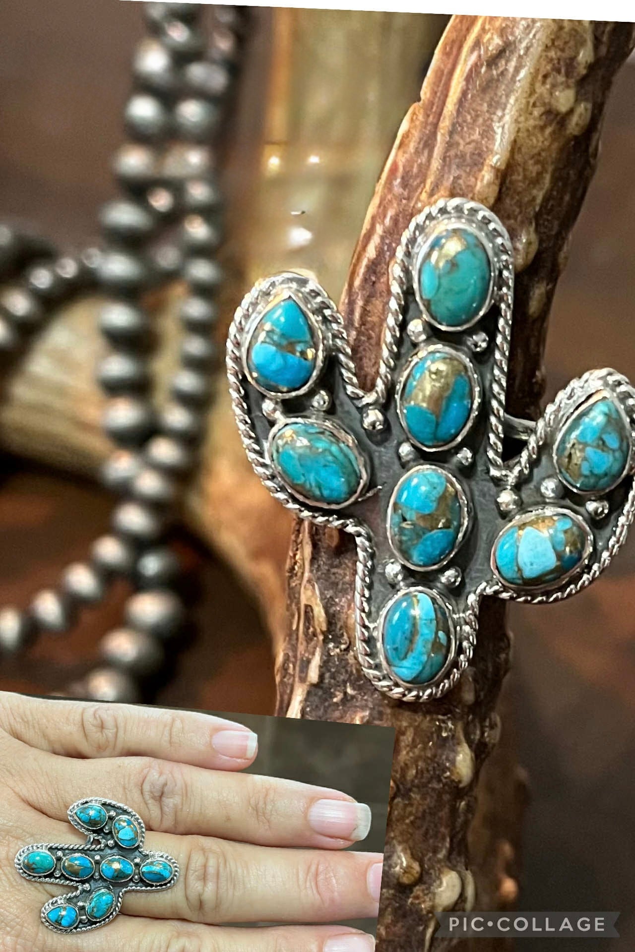 Turquoise Cactus Ring