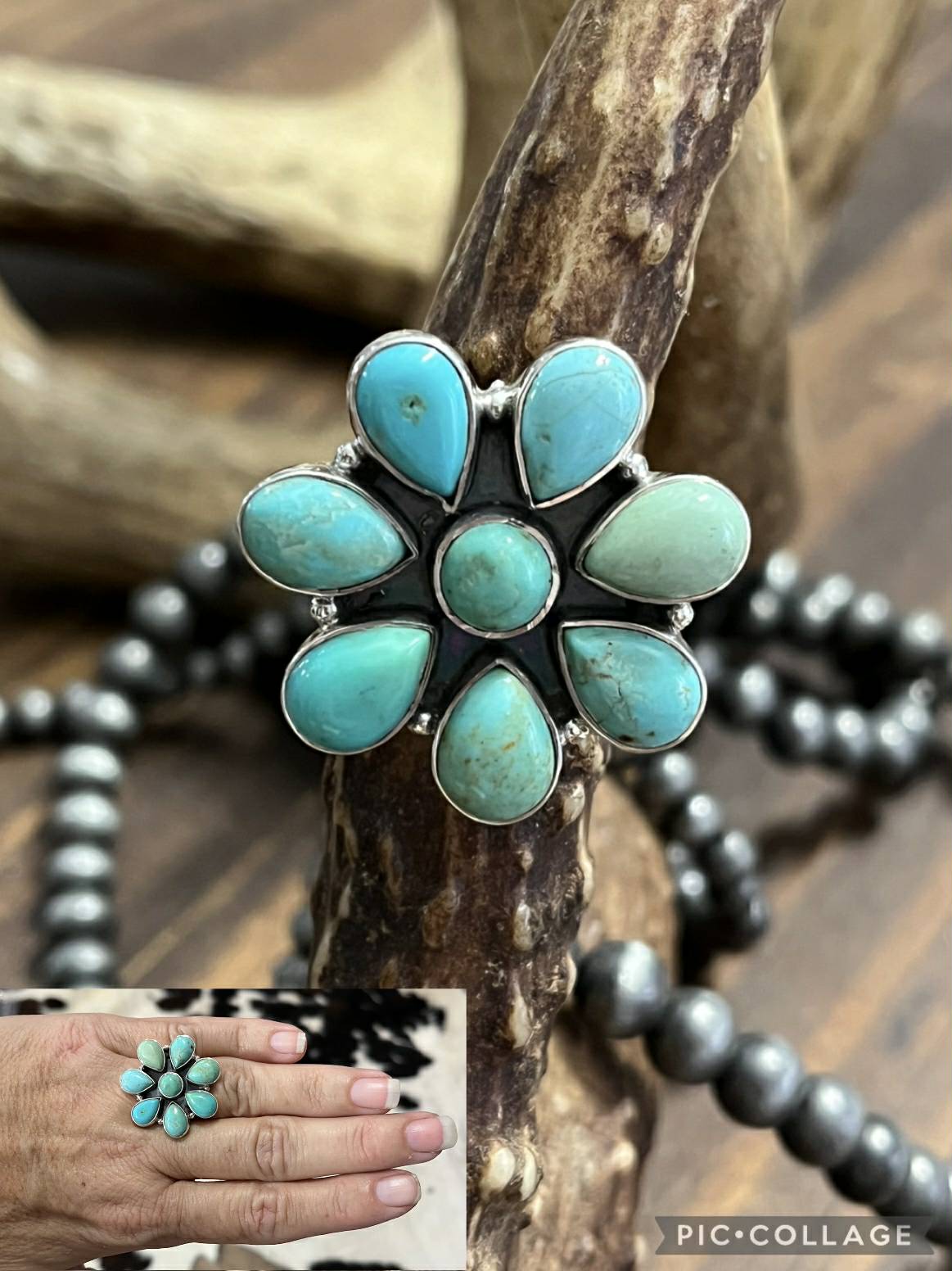 Turquoise Cluster Ring