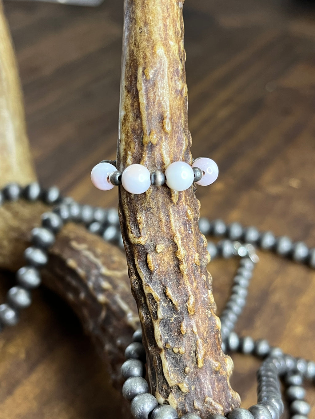Pink Conch/Desert Pearls Ring