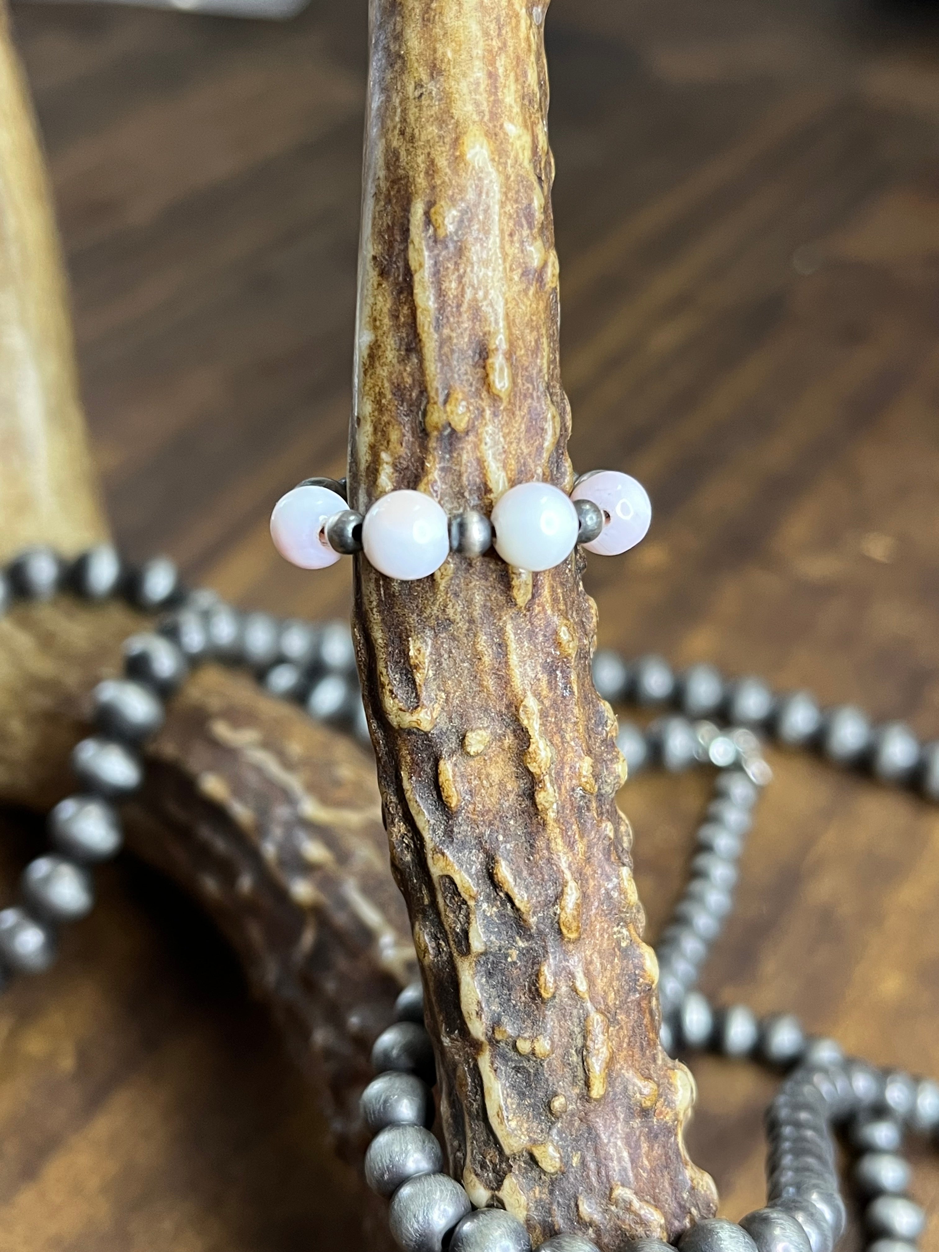 Pink Conch/Desert Pearls Ring