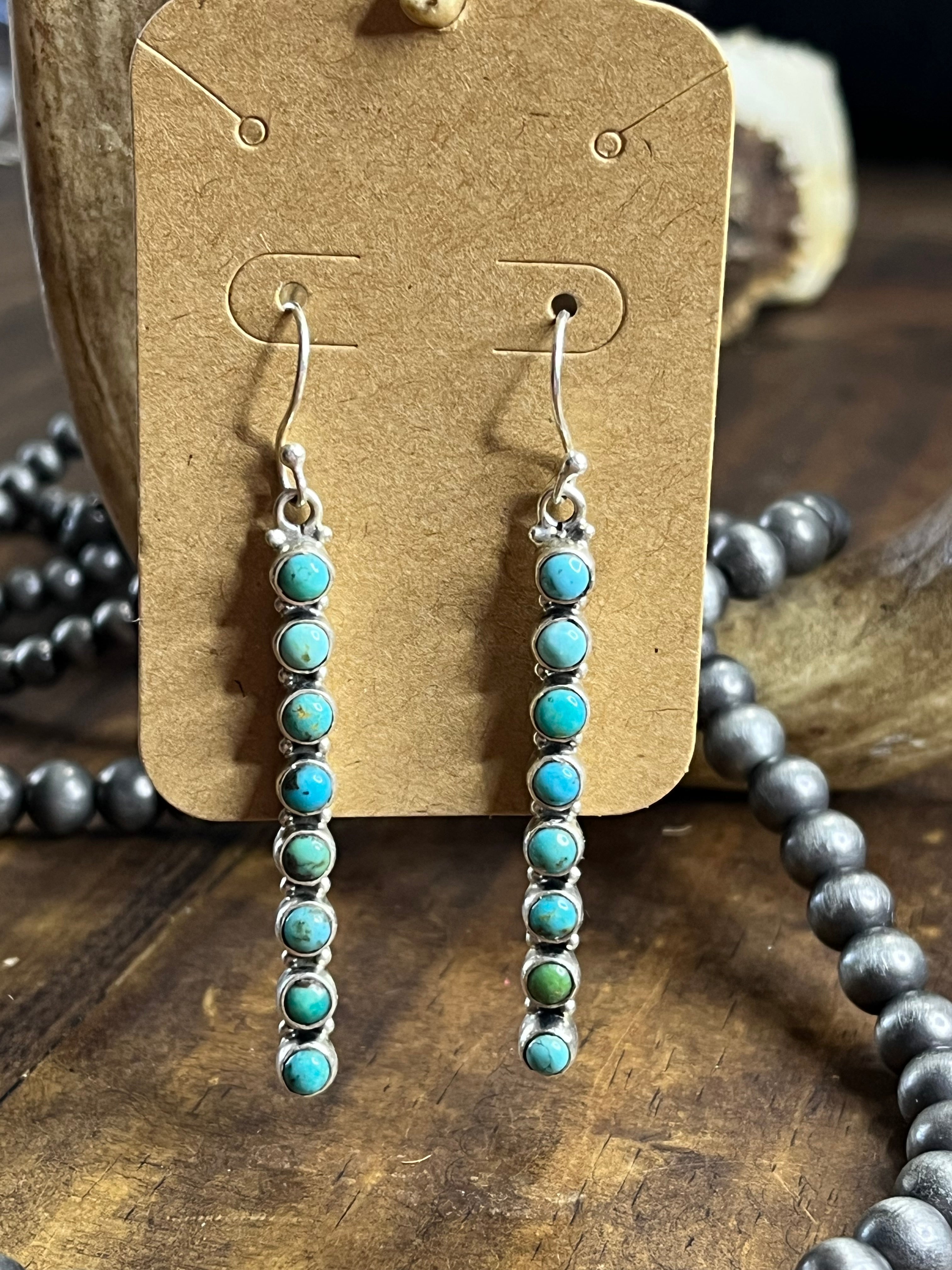 Kingman Turquoise 3” Earrings