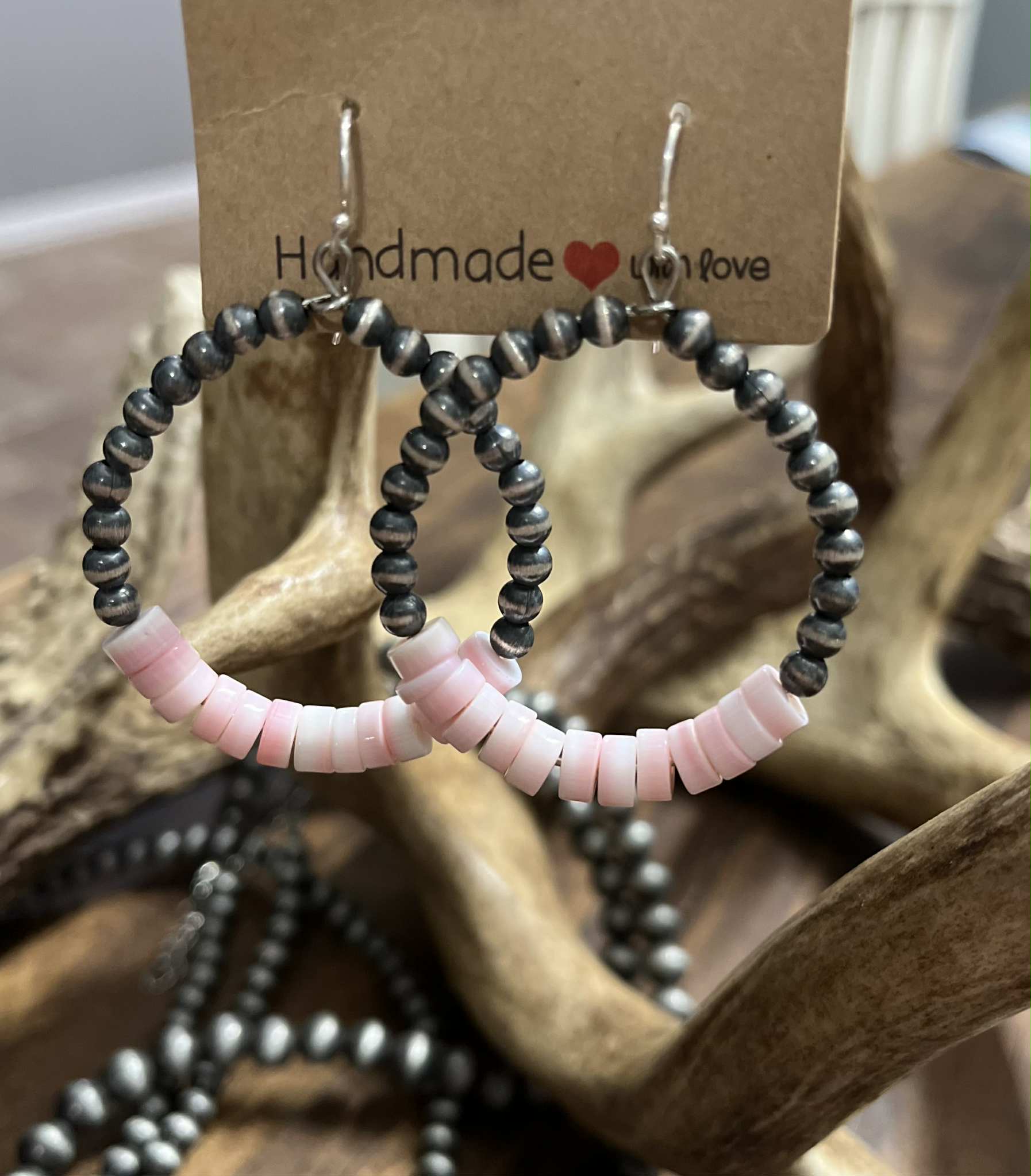 Pink Conch/Desert Pearl Earrings