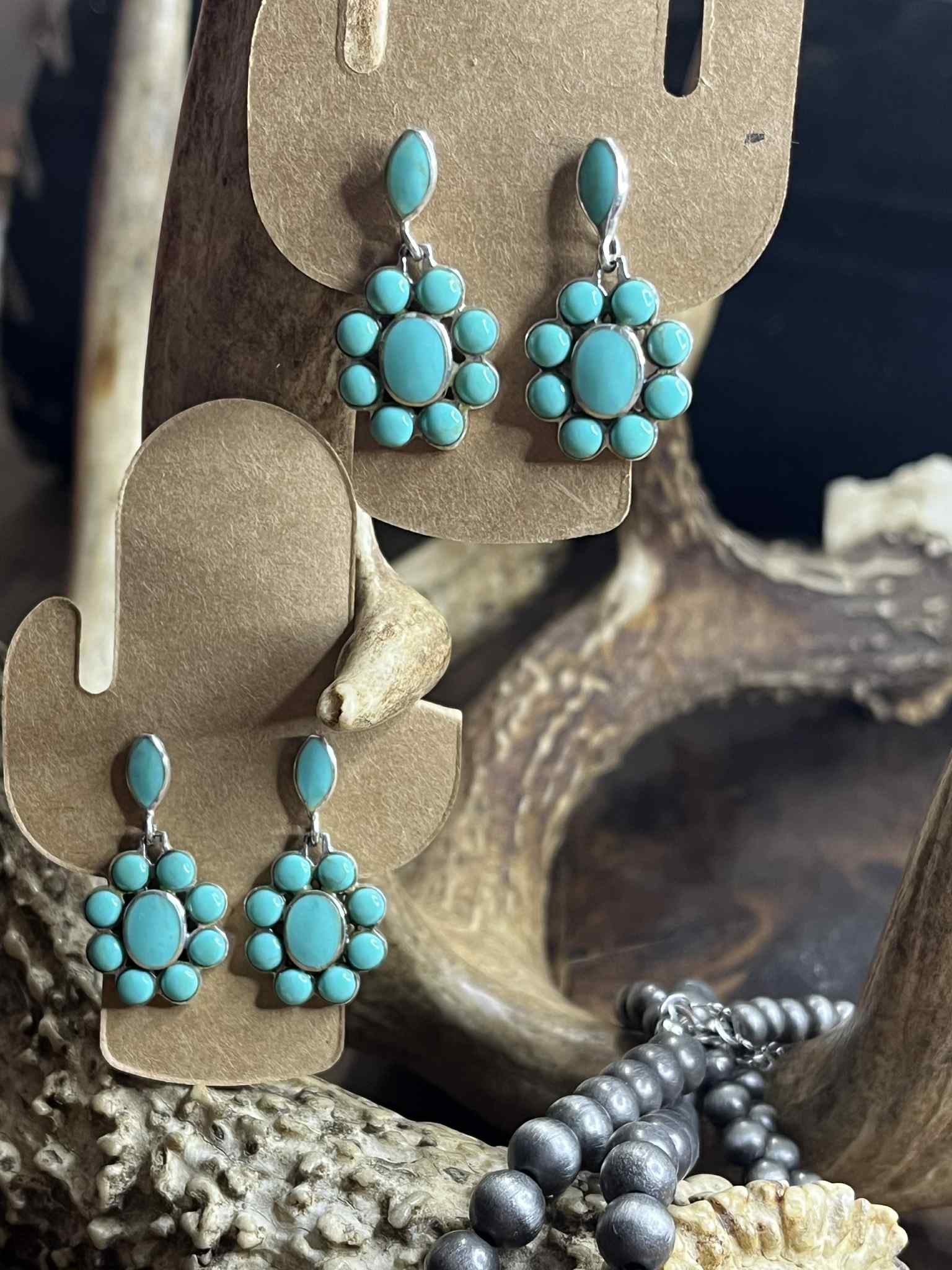 Turquoise Cluster Earrings