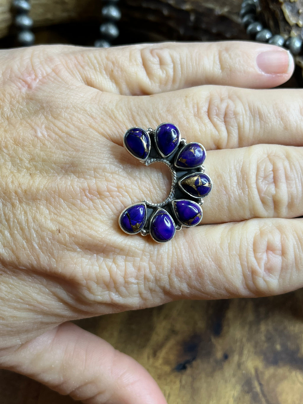 Purple Dahlia Naja Ring