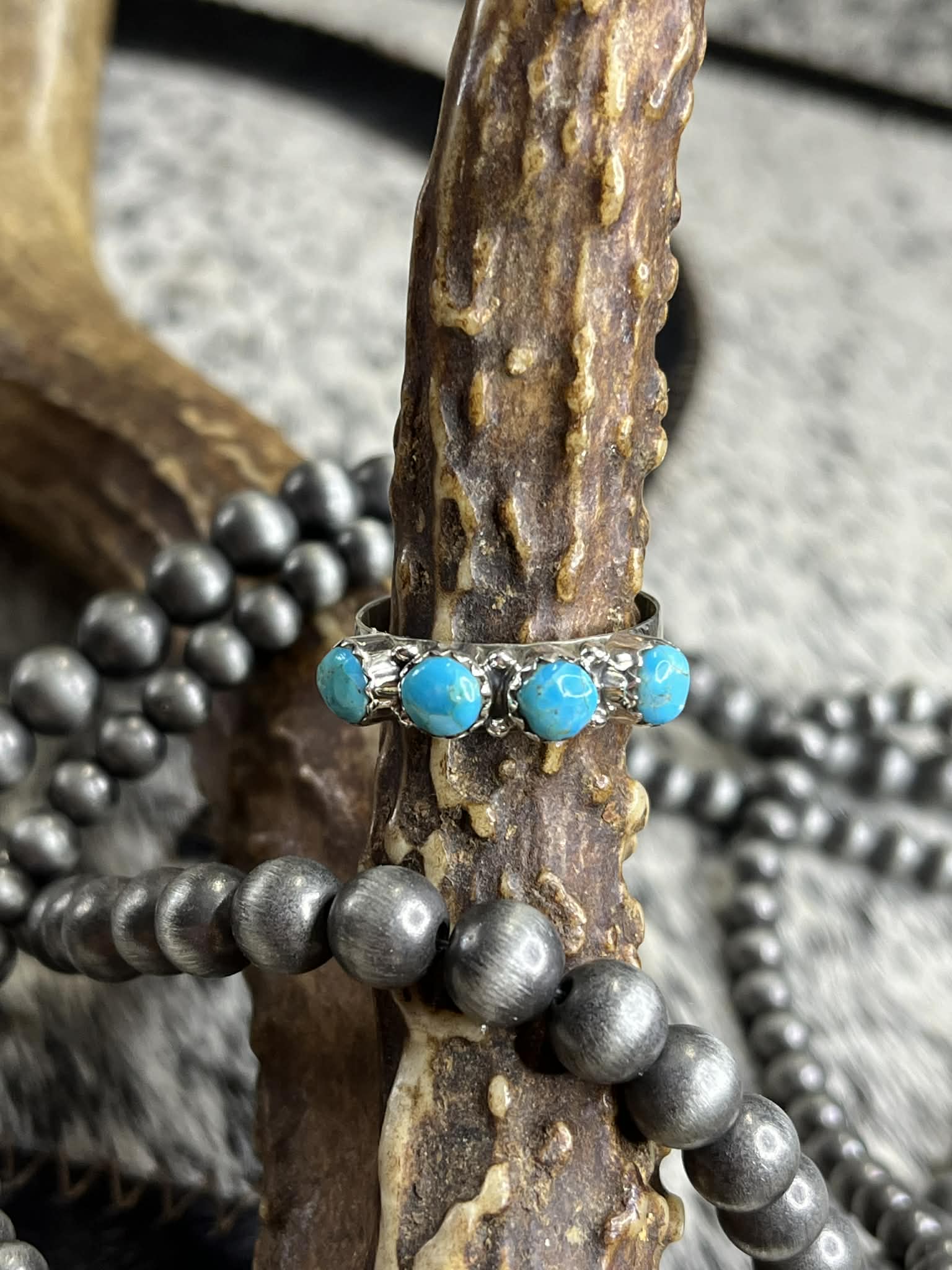 Kingman Turquoise Wide Band Ring